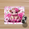 Rustic farmhouse desk mat featuring a Highland cow print. High-quality, slip-resistant, and customizable!